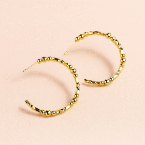 Twist & Ball Hoop Earrings