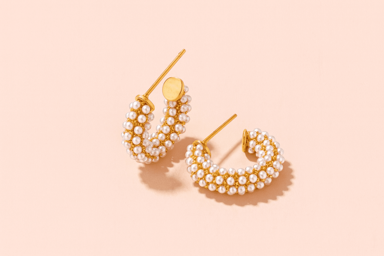 95AE73D9-D544-401E-B5CA-D815E9BEAEC3 Chunky Pearl Beaded Hoop Earrings