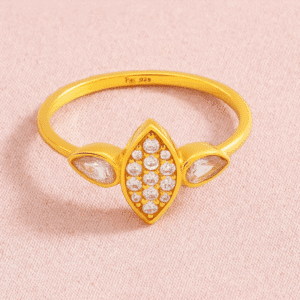 Vertical Marquis 18K Gold Ring