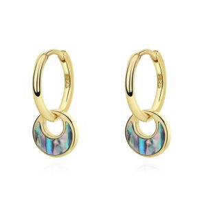 abalone shell huggie earrings