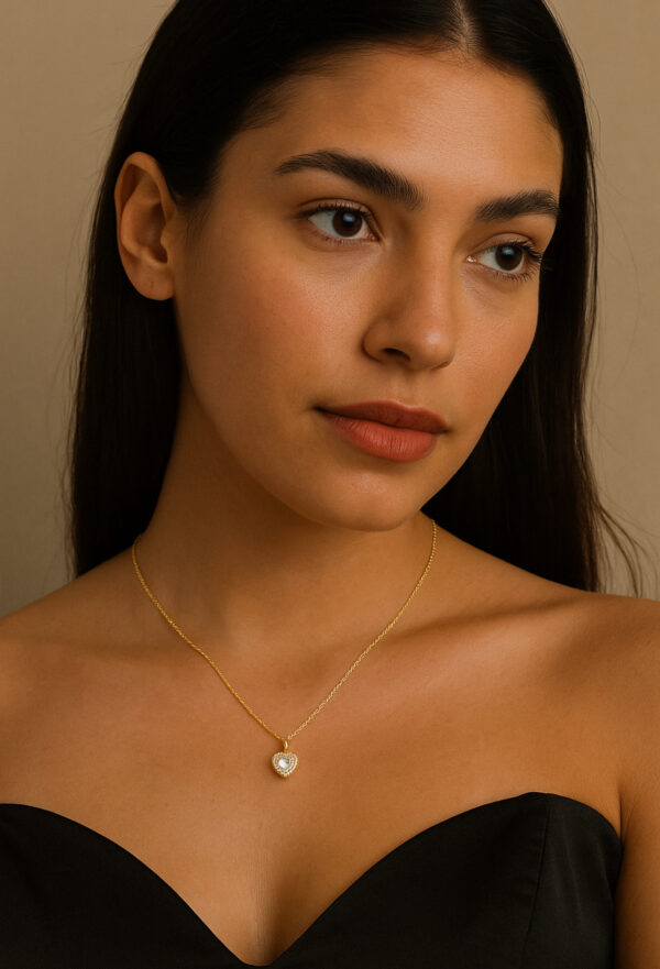 Cubic Zirconia Heart Necklace
