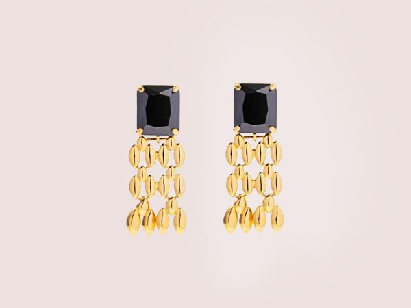 black statement earrings