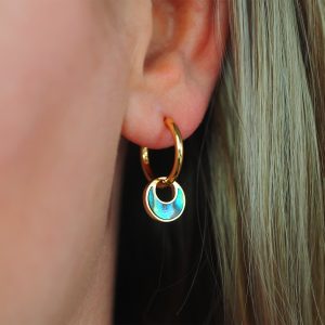 abalone shell huggie earrings