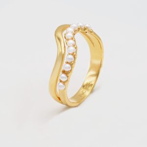 double wave gold ring
