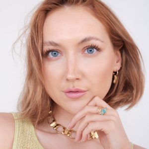 blue and synthetic opal ring