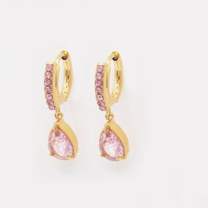pink cubic zirconia earrings