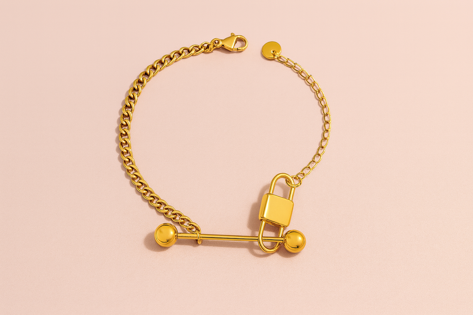 A5032D70-5627-4982-A354-5D4BCCF6B666 18K Gold Plated Bar Lock Bracelet