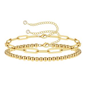 18k gold plated double bracelet