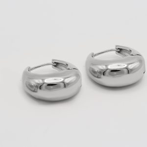 brass oblong silver hoop earrings
