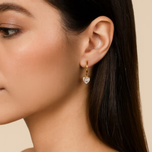 Cubic Zirconia Heart Earrings