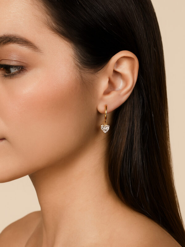 Cubic Zirconia Heart Earrings