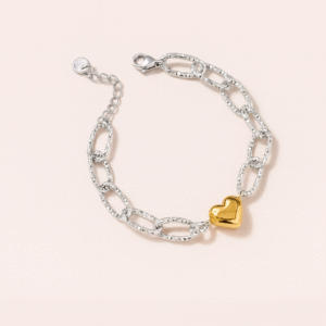 Two Tone Heart Bracelet
