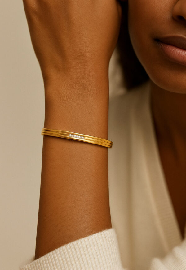 Grooved Zircon Bangle