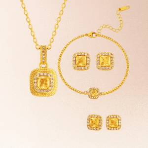 square zircon set