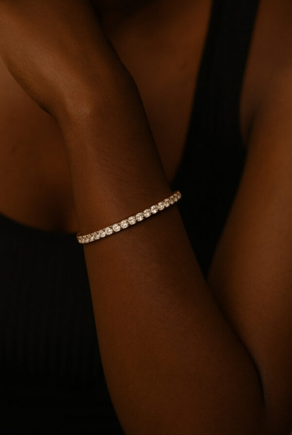 white zircon tennis bracelet