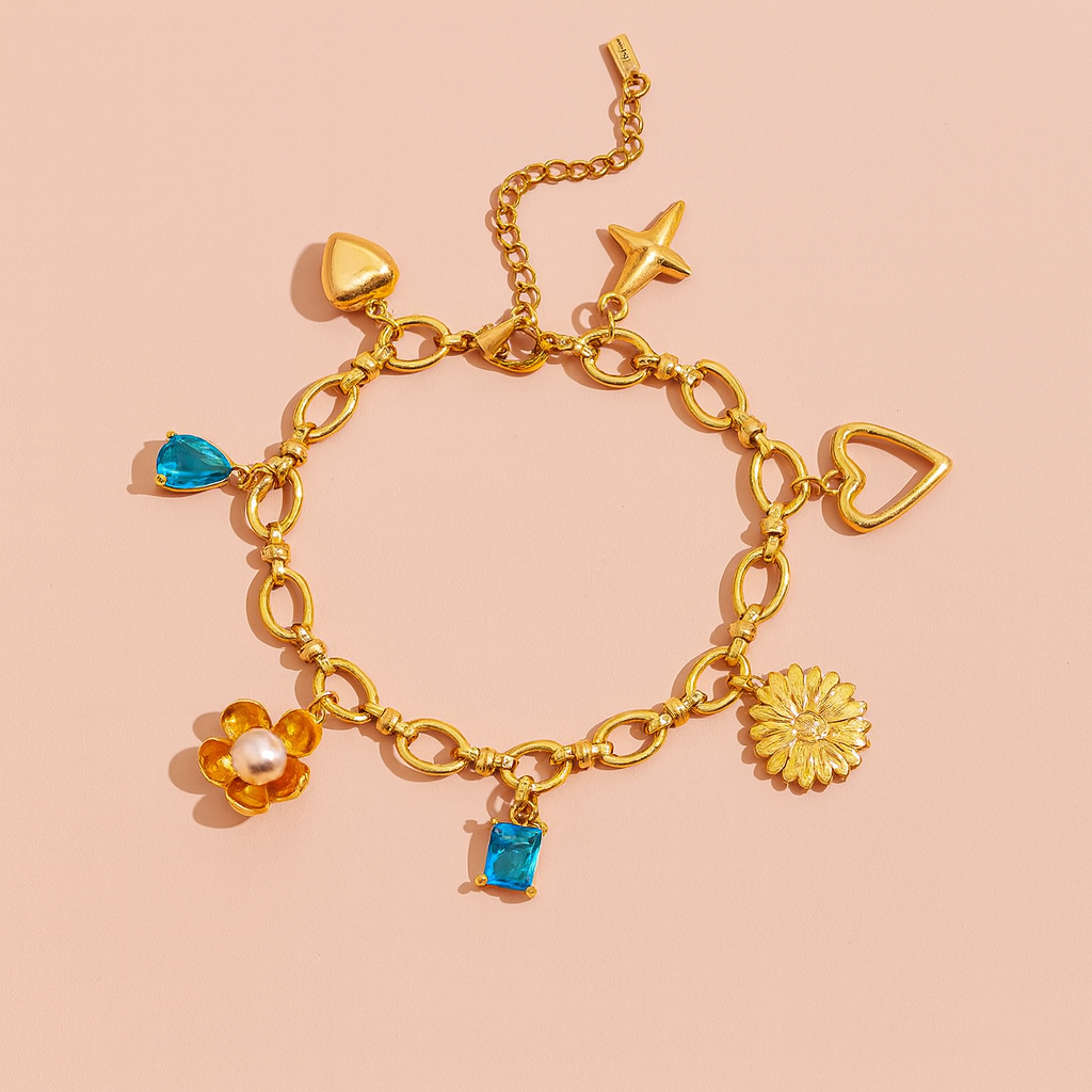 3D321D84-9458-4AEA-96A5-C215B1B87A64 flower charm bracelet