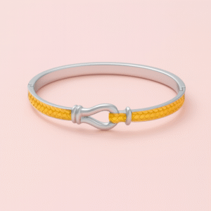 two tone strap bangle