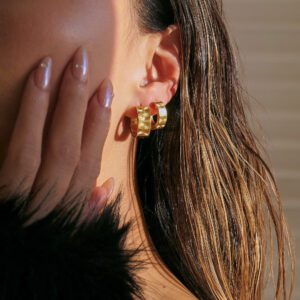 sun embossed earrings