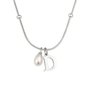 pearl initial necklace