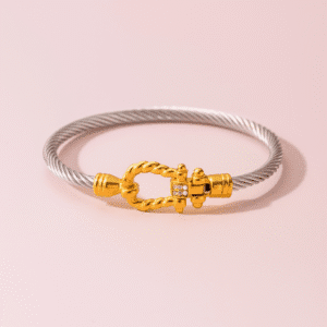 twisted gold & silver bangle