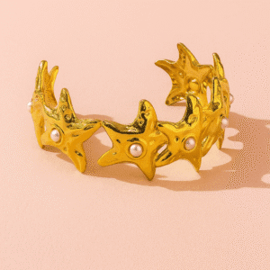 star cuff pearl bangle