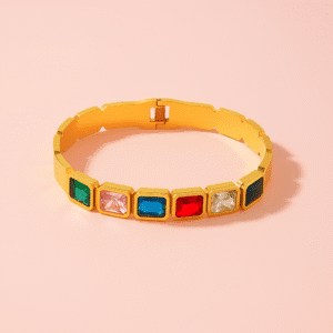 multi-coloured gem bangle