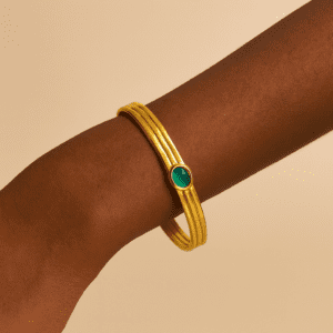 gold green bangle