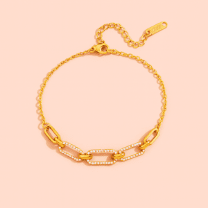 gold paperclip bracelet