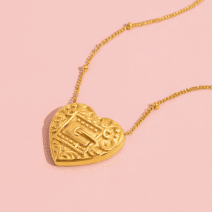 gold heart buckle necklace