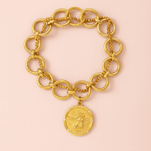 gold angel medallion bracelet