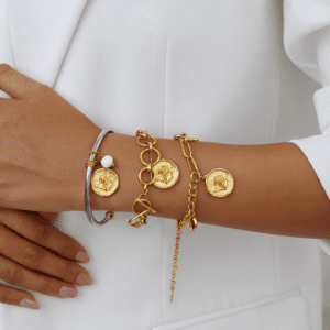gold angel medallion bracelet