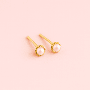 pearl stud earrings gold