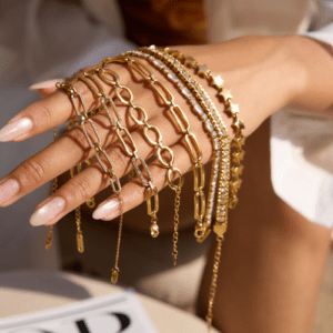 gold paperclip bracelet